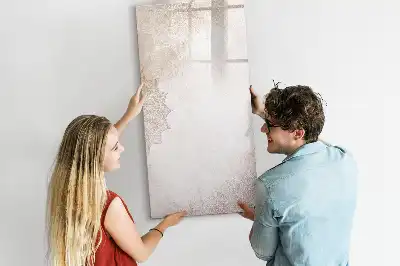 Magnetic writing board with mandala designs