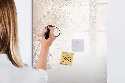 Magnetic writing board with mandala designs
