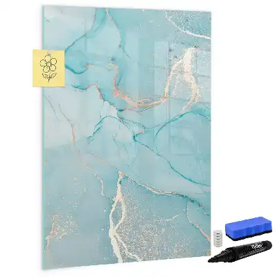 Magnetic dry erase board with a decorative marble finish