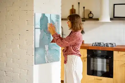 Magnetic dry erase board with a decorative marble finish