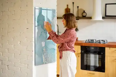 Magnetic dry erase board with a decorative marble finish