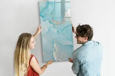 Magnetic dry erase board with a decorative marble finish