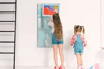 Magnetic dry erase board with a decorative marble finish