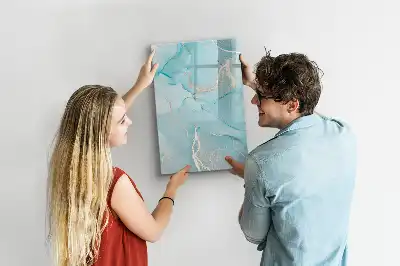 Magnetic dry erase board with a decorative marble finish