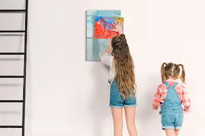 Magnetic dry erase board with a decorative marble finish