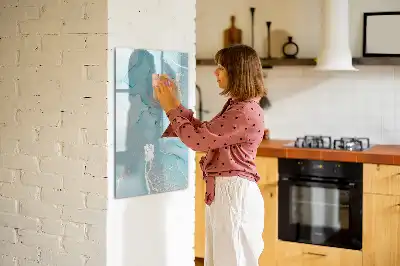 Magnetic dry erase board with a decorative marble finish