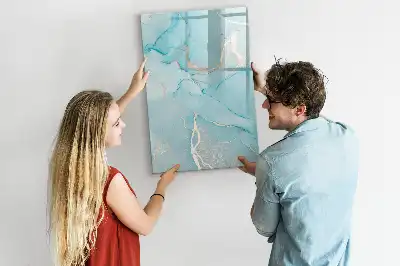 Magnetic dry erase board with a decorative marble finish