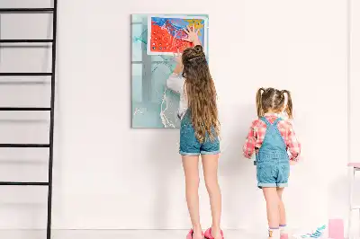 Magnetic dry erase board with a decorative marble finish