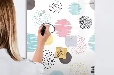 Magnetic writing board colorful circles design