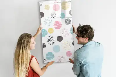Magnetic writing board colorful circles design
