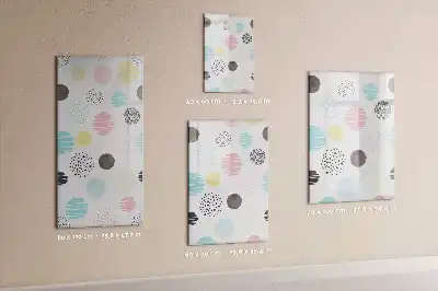 Magnetic writing board colorful circles design