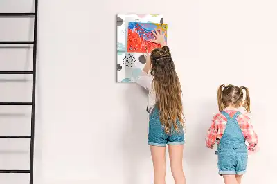 Magnetic writing board colorful circles design
