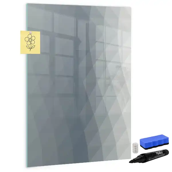 Magnetic dry erase board grey wave abstraction