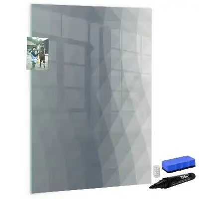 Magnetic dry erase board grey wave abstraction