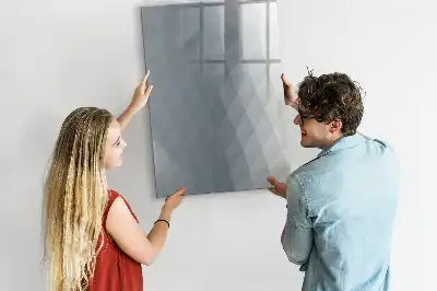 Magnetic dry erase board grey wave abstraction
