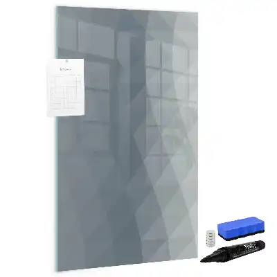Magnetic dry erase board grey wave abstraction