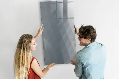 Magnetic dry erase board grey wave abstraction