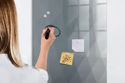 Magnetic dry erase board grey wave abstraction