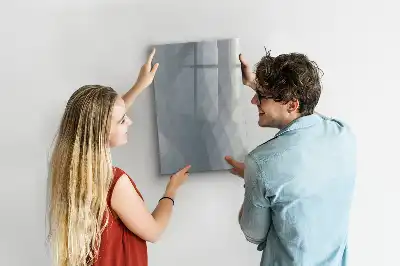 Magnetic dry erase board grey wave abstraction