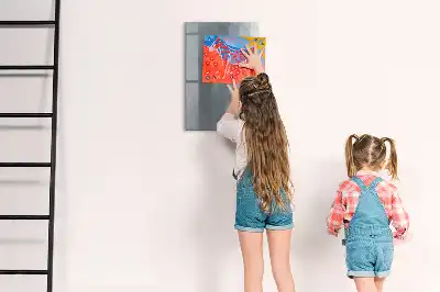 Magnetic dry erase board grey wave abstraction