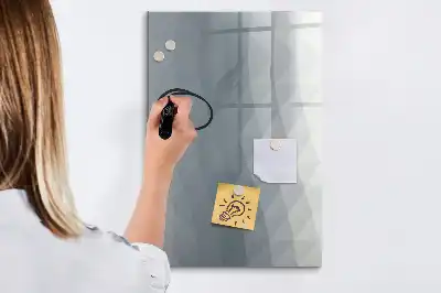 Magnetic dry erase board grey wave abstraction