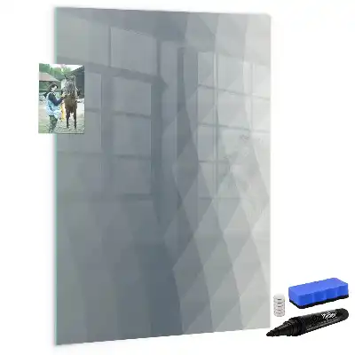 Magnetic dry erase board grey wave abstraction