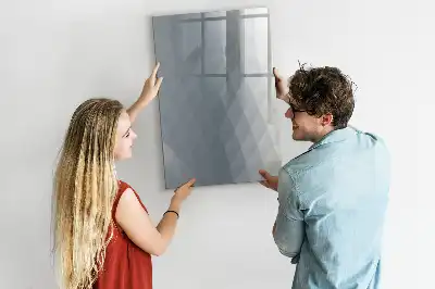 Magnetic dry erase board grey wave abstraction