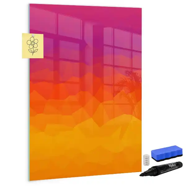 Magnetic writing board gradient sunrise design