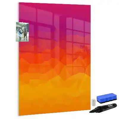 Magnetic writing board gradient sunrise design
