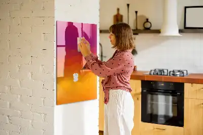 Magnetic writing board gradient sunrise design