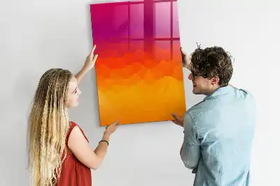 Magnetic writing board gradient sunrise design