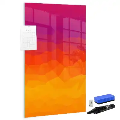Magnetic writing board gradient sunrise design
