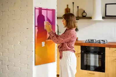 Magnetic writing board gradient sunrise design