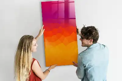 Magnetic writing board gradient sunrise design