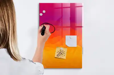 Magnetic writing board gradient sunrise design