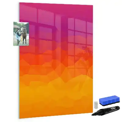 Magnetic writing board gradient sunrise design