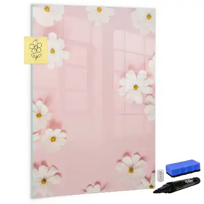 Magnetic dry erase board with flower design