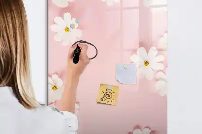 Magnetic dry erase board with flower design