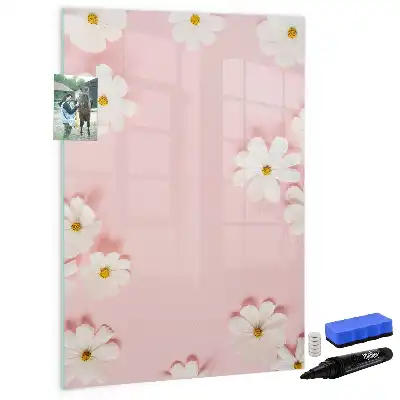 Magnetic dry erase board with flower design