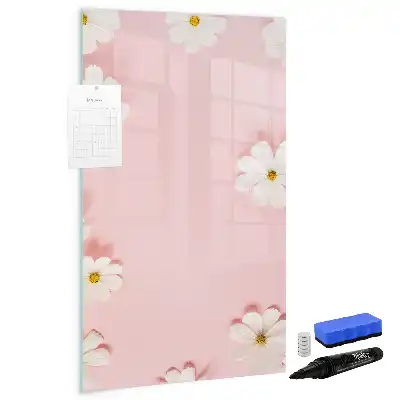 Magnetic dry erase board with flower design