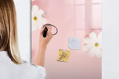 Magnetic dry erase board with flower design