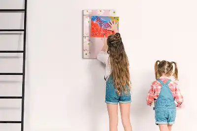 Magnetic dry erase board with flower design