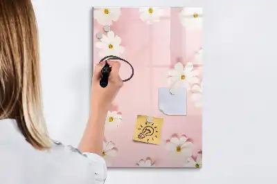 Magnetic dry erase board with flower design
