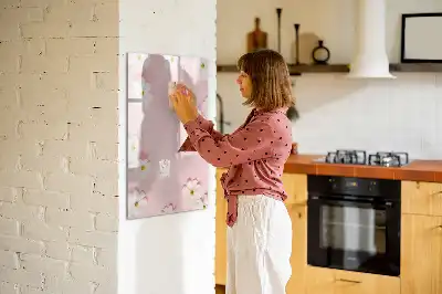 Magnetic dry erase board with flower design