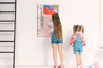 Magnetic dry erase board with flower design