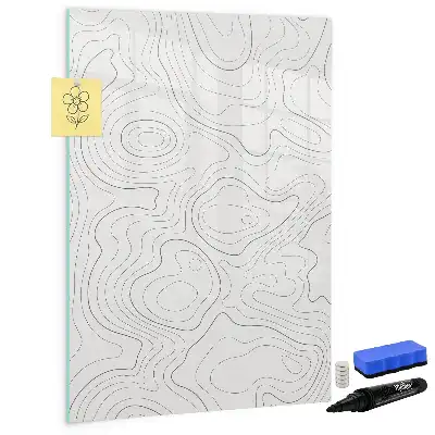 Magnetic writing board with abstract lines design