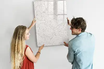 Magnetic writing board with abstract lines design