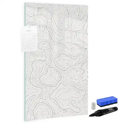 Magnetic writing board with abstract lines design