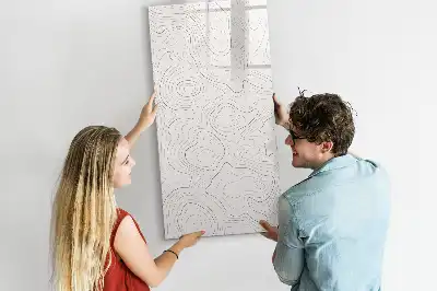 Magnetic writing board with abstract lines design