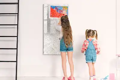 Magnetic writing board with abstract lines design